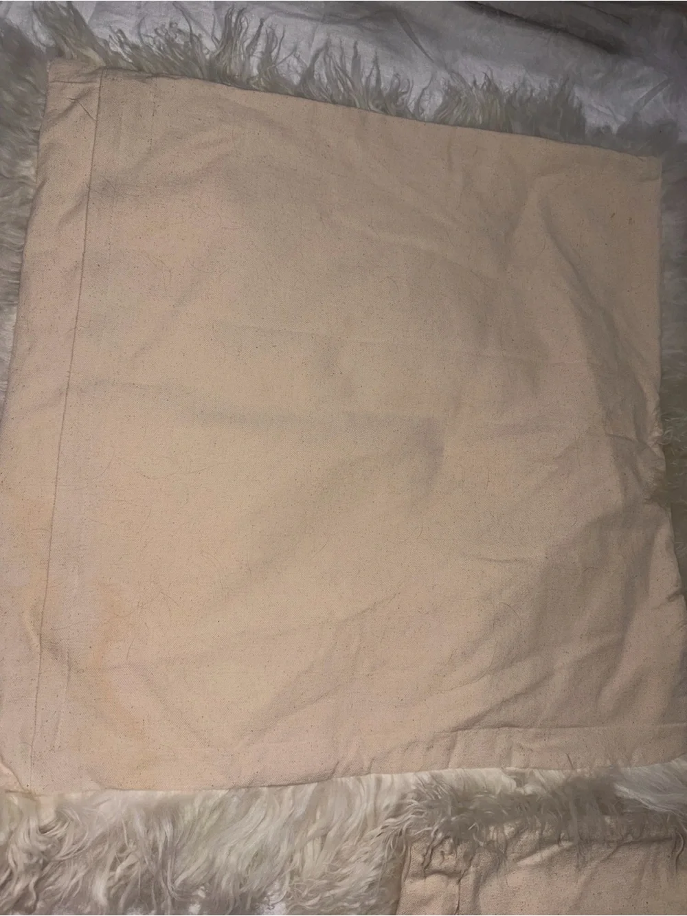 Set of 3 West elm pillow covers lamb fur 24x24” cream ivory luxuriously soft